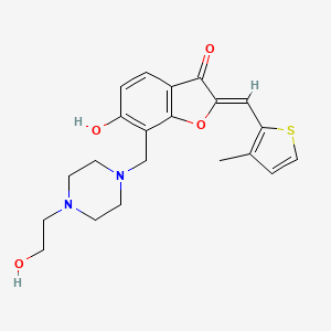 molecular formula C21H24N2O4S B6508705 (2Z)-6-hydroxy-7-{[4-(2-hydroxyethyl)piperazin-1-yl]methyl}-2-[(3-methylthiophen-2-yl)methylidene]-2,3-dihydro-1-benzofuran-3-one CAS No. 896078-23-2