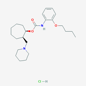 Carbamic acid, (2-butoxyphenyl)-, 2-(1-piperidinylmethyl)cycloheptyl ester, monohydrochloride, cis-