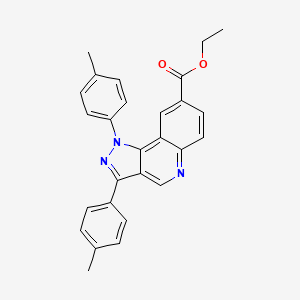 molecular formula C27H23N3O2 B6509235 ethyl 1,3-bis(4-methylphenyl)-1H-pyrazolo[4,3-c]quinoline-8-carboxylate CAS No. 901246-56-8
