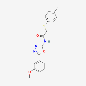 molecular formula C18H17N3O3S B6509331 N-[5-(3-methoxyphenyl)-1,3,4-oxadiazol-2-yl]-2-[(4-methylphenyl)sulfanyl]acetamide CAS No. 895459-17-3