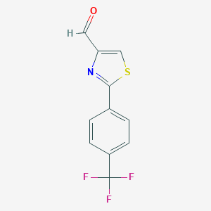 molecular formula C11H6F3NOS B065094 2-[4-(Trifluoromethyl)phenyl]-1,3-thiazole-4-carbaldehyde CAS No. 174006-70-3