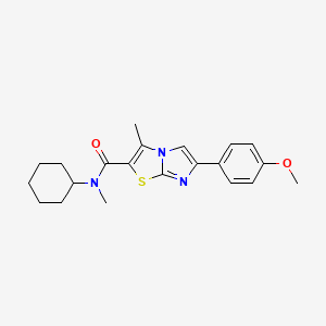 molecular formula C21H25N3O2S B6509549 N-cyclohexyl-6-(4-methoxyphenyl)-N,3-dimethylimidazo[2,1-b][1,3]thiazole-2-carboxamide CAS No. 852134-48-6