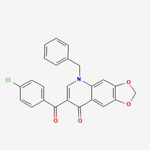 molecular formula C24H16ClNO4 B6509594 5-benzyl-7-(4-chlorobenzoyl)-2H,5H,8H-[1,3]dioxolo[4,5-g]quinolin-8-one CAS No. 904450-54-0