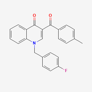 molecular formula C24H18FNO2 B6509647 1-[(4-fluorophenyl)methyl]-3-(4-methylbenzoyl)-1,4-dihydroquinolin-4-one CAS No. 904451-02-1