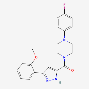 molecular formula C21H21FN4O2 B6509687 1-(4-FLUOROPHENYL)-4-[3-(2-METHOXYPHENYL)-1H-PYRAZOLE-5-CARBONYL]PIPERAZINE CAS No. 1094750-88-5
