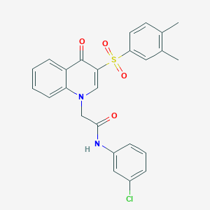 molecular formula C25H21ClN2O4S B6509870 N-(3-chlorophenyl)-2-[3-(3,4-dimethylbenzenesulfonyl)-4-oxo-1,4-dihydroquinolin-1-yl]acetamide CAS No. 902584-97-8
