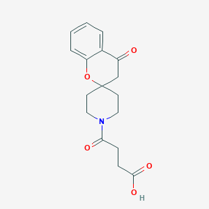 molecular formula C17H19NO5 B6509960 4-oxo-4-{4-oxo-3,4-dihydrospiro[1-benzopyran-2,4'-piperidine]-1'-yl}butanoic acid CAS No. 877811-34-2