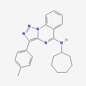 molecular formula C23H25N5 B6509999 N-cycloheptyl-3-(4-methylphenyl)-[1,2,3]triazolo[1,5-a]quinazolin-5-amine CAS No. 902285-40-9