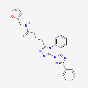 molecular formula C25H21N7O2 B6510044 N-(furan-2-ylmethyl)-4-(9-phenyl-2,4,5,7,8,10-hexazatetracyclo[10.4.0.02,6.07,11]hexadeca-1(16),3,5,8,10,12,14-heptaen-3-yl)butanamide CAS No. 902444-96-6