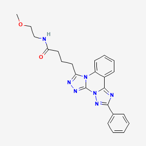 molecular formula C23H23N7O2 B6510074 N-(2-methoxyethyl)-4-(9-phenyl-2,4,5,7,8,10-hexazatetracyclo[10.4.0.02,6.07,11]hexadeca-1(16),3,5,8,10,12,14-heptaen-3-yl)butanamide CAS No. 902622-06-4
