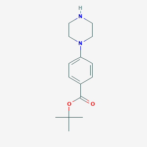 molecular formula C15H22N2O2 B065101 tert-Butyl 4-(piperazin-1-yl)benzoate CAS No. 187669-28-9