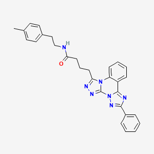 molecular formula C29H27N7O B6510105 N-[2-(4-methylphenyl)ethyl]-4-(9-phenyl-2,4,5,7,8,10-hexazatetracyclo[10.4.0.02,6.07,11]hexadeca-1(16),3,5,8,10,12,14-heptaen-3-yl)butanamide CAS No. 902291-02-5