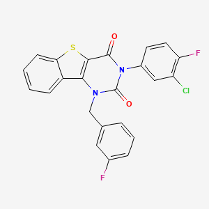 molecular formula C23H13ClF2N2O2S B6510125 3-(3-chloro-4-fluorophenyl)-1-(3-fluorobenzyl)[1]benzothieno[3,2-d]pyrimidine-2,4(1H,3H)-dione CAS No. 902294-27-3