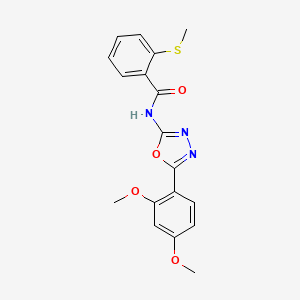 molecular formula C18H17N3O4S B6510133 N-[5-(2,4-dimethoxyphenyl)-1,3,4-oxadiazol-2-yl]-2-(methylsulfanyl)benzamide CAS No. 896352-10-6