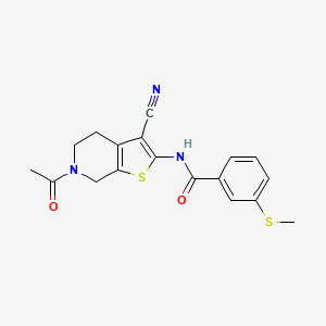 molecular formula C18H17N3O2S2 B6510162 N-{6-acetyl-3-cyano-4H,5H,6H,7H-thieno[2,3-c]pyridin-2-yl}-3-(methylsulfanyl)benzamide CAS No. 896340-77-5