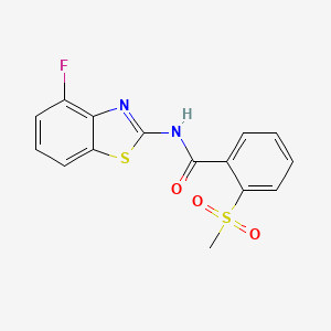 molecular formula C15H11FN2O3S2 B6510259 N-(4-fluoro-1,3-benzothiazol-2-yl)-2-methanesulfonylbenzamide CAS No. 896269-00-4