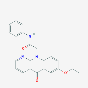 molecular formula C24H23N3O3 B6510987 N-(2,5-dimethylphenyl)-2-{7-ethoxy-5-oxo-5H,10H-benzo[b]1,8-naphthyridin-10-yl}acetamide CAS No. 894546-90-8