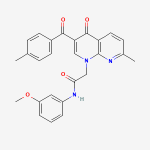 molecular formula C26H23N3O4 B6511063 N-(3-methoxyphenyl)-2-[7-methyl-3-(4-methylbenzoyl)-4-oxo-1,4-dihydro-1,8-naphthyridin-1-yl]acetamide CAS No. 894906-99-1