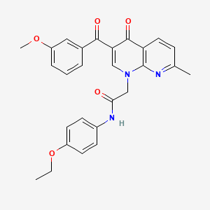 molecular formula C27H25N3O5 B6511108 N-(4-ethoxyphenyl)-2-[3-(3-methoxybenzoyl)-7-methyl-4-oxo-1,4-dihydro-1,8-naphthyridin-1-yl]acetamide CAS No. 894889-93-1