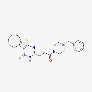5-[3-(4-benzylpiperazin-1-yl)-3-oxopropyl]-8-thia-4,6-diazatricyclo[7.5.0.0^{2,7}]tetradeca-1(9),2(7),5-trien-3-one