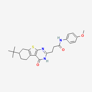3-{11-tert-butyl-3-oxo-8-thia-4,6-diazatricyclo[7.4.0.0^{2,7}]trideca-1(9),2(7),5-trien-5-yl}-N-(4-methoxyphenyl)propanamide