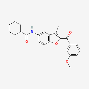 N-[2-(3-methoxybenzoyl)-3-methyl-1-benzofuran-5-yl]cyclohexanecarboxamide