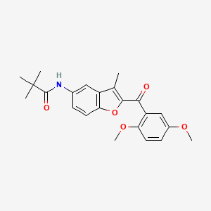 B6511248 N-[2-(2,5-dimethoxybenzoyl)-3-methyl-1-benzofuran-5-yl]-2,2-dimethylpropanamide CAS No. 929504-72-3