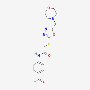N-(4-acetylphenyl)-2-({5-[(morpholin-4-yl)methyl]-1,3,4-oxadiazol-2-yl}sulfanyl)acetamide
