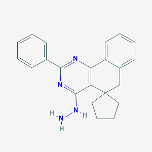 molecular formula C22H22N4 B065113 (2-phenylspiro[6H-benzo[h]quinazoline-5,1'-cyclopentane]-4-yl)hydrazine CAS No. 182926-08-5