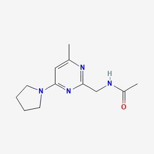 molecular formula C12H18N4O B6511302 N-((4-methyl-6-(pyrrolidin-1-yl)pyrimidin-2-yl)methyl)acetamide CAS No. 1797804-15-9
