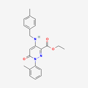 molecular formula C22H23N3O3 B6511452 ethyl 1-(2-methylphenyl)-4-{[(4-methylphenyl)methyl]amino}-6-oxo-1,6-dihydropyridazine-3-carboxylate CAS No. 922015-14-3