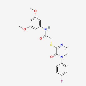 molecular formula C20H18FN3O4S B6511896 N-(3,5-dimethoxyphenyl)-2-{[4-(4-fluorophenyl)-3-oxo-3,4-dihydropyrazin-2-yl]sulfanyl}acetamide CAS No. 899724-19-7