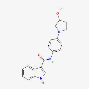 molecular formula C20H21N3O2 B6512053 N-[4-(3-methoxypyrrolidin-1-yl)phenyl]-1H-indole-3-carboxamide CAS No. 1797179-71-5