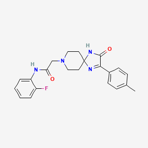 molecular formula C22H23FN4O2 B6512123 N-(2-fluorophenyl)-2-[2-(4-methylphenyl)-3-oxo-1,4,8-triazaspiro[4.5]dec-1-en-8-yl]acetamide CAS No. 932339-04-3