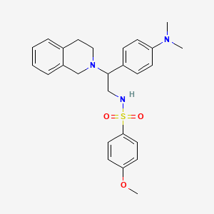 molecular formula C26H31N3O3S B6512180 N-{2-[4-(dimethylamino)phenyl]-2-(1,2,3,4-tetrahydroisoquinolin-2-yl)ethyl}-4-methoxybenzene-1-sulfonamide CAS No. 932502-03-9