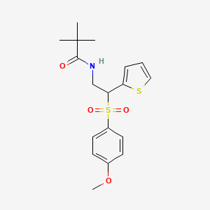 molecular formula C18H23NO4S2 B6512232 N-[2-(4-methoxybenzenesulfonyl)-2-(thiophen-2-yl)ethyl]-2,2-dimethylpropanamide CAS No. 946297-76-3