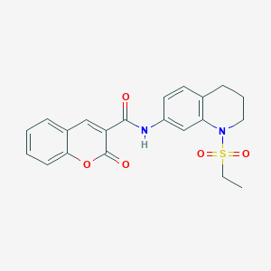 molecular formula C21H20N2O5S B6512297 N-[1-(ethanesulfonyl)-1,2,3,4-tetrahydroquinolin-7-yl]-2-oxo-2H-chromene-3-carboxamide CAS No. 946300-13-6