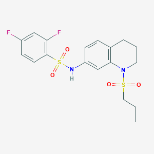 molecular formula C18H20F2N2O4S2 B6512349 2,4-difluoro-N-[1-(propane-1-sulfonyl)-1,2,3,4-tetrahydroquinolin-7-yl]benzene-1-sulfonamide CAS No. 951543-13-8