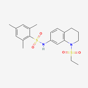 molecular formula C20H26N2O4S2 B6512364 N-[1-(ethanesulfonyl)-1,2,3,4-tetrahydroquinolin-7-yl]-2,4,6-trimethylbenzene-1-sulfonamide CAS No. 946249-95-2