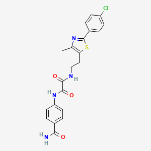 molecular formula C21H19ClN4O3S B6512405 N'-(4-carbamoylphenyl)-N-{2-[2-(4-chlorophenyl)-4-methyl-1,3-thiazol-5-yl]ethyl}ethanediamide CAS No. 946328-28-5