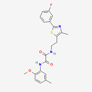 molecular formula C22H22FN3O3S B6512416 N-{2-[2-(3-fluorophenyl)-4-methyl-1,3-thiazol-5-yl]ethyl}-N'-(2-methoxy-5-methylphenyl)ethanediamide CAS No. 933249-33-3