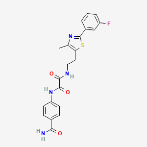 molecular formula C21H19FN4O3S B6512417 N'-(4-carbamoylphenyl)-N-{2-[2-(3-fluorophenyl)-4-methyl-1,3-thiazol-5-yl]ethyl}ethanediamide CAS No. 946228-48-4
