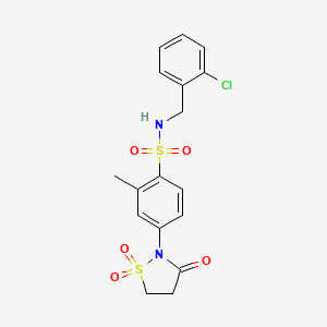 molecular formula C17H17ClN2O5S2 B6512634 N-[(2-chlorophenyl)methyl]-2-methyl-4-(1,1,3-trioxo-1lambda6,2-thiazolidin-2-yl)benzene-1-sulfonamide CAS No. 1007680-33-2