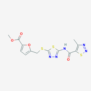 molecular formula C13H11N5O4S3 B6512672 methyl 5-({[5-(4-methyl-1,2,3-thiadiazole-5-amido)-1,3,4-thiadiazol-2-yl]sulfanyl}methyl)furan-2-carboxylate CAS No. 941464-28-4