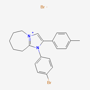 molecular formula C21H22Br2N2 B6512741 1-(4-bromophenyl)-2-(4-methylphenyl)-5H,6H,7H,8H,9H-1lambda5-imidazo[1,2-a]azepin-1-ylium bromide CAS No. 400856-73-7