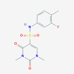 molecular formula C13H14FN3O4S B6513049 N-(3-fluoro-4-methylphenyl)-1,3-dimethyl-2,4-dioxo-1,2,3,4-tetrahydropyrimidine-5-sulfonamide CAS No. 893359-55-2
