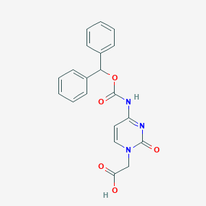 molecular formula C20H17N3O5 B065131 (4-N-(Benzhydryloxycarbonyl)cytosine)-1-acetic acid CAS No. 186046-78-6