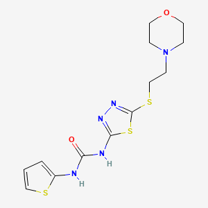 3-(5-{[2-(morpholin-4-yl)ethyl]sulfanyl}-1,3,4-thiadiazol-2-yl)-1-(thiophen-2-yl)urea