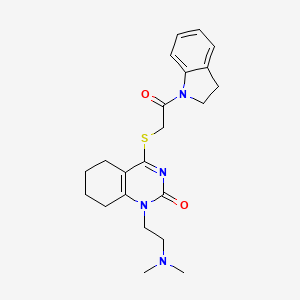 4-{[2-(2,3-dihydro-1H-indol-1-yl)-2-oxoethyl]sulfanyl}-1-[2-(dimethylamino)ethyl]-1,2,5,6,7,8-hexahydroquinazolin-2-one