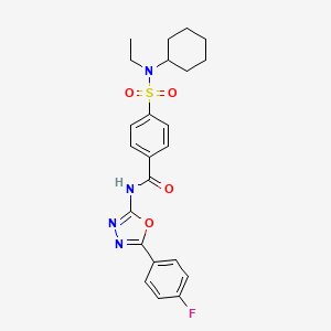 4-[cyclohexyl(ethyl)sulfamoyl]-N-[5-(4-fluorophenyl)-1,3,4-oxadiazol-2-yl]benzamide